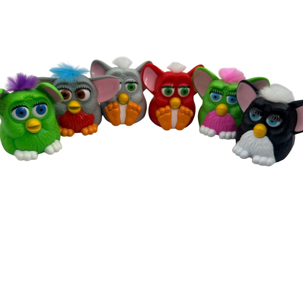 Vintage 1998‎ McDonalds Furby Tiger Electronics Toy Lot 6 Figures Mixed Colors